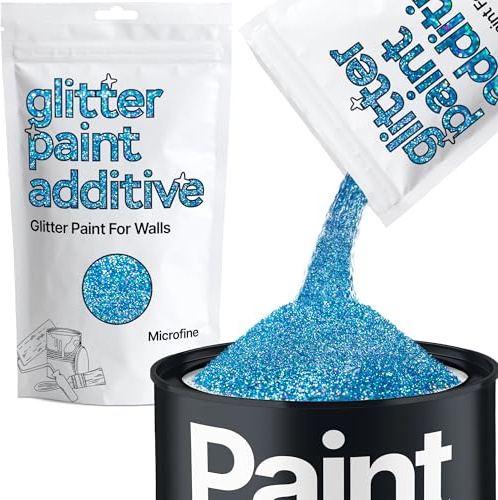 Hemway Ocean Blue Glitter Holographic peinture additif Microfin 1/256 0.1mm pour l'émulsion Peintures à l'eau - Intérieur et Extérieur Mur, Plafond, bois, vernis, Matt, Gloss- 100 g / 3,5 oz