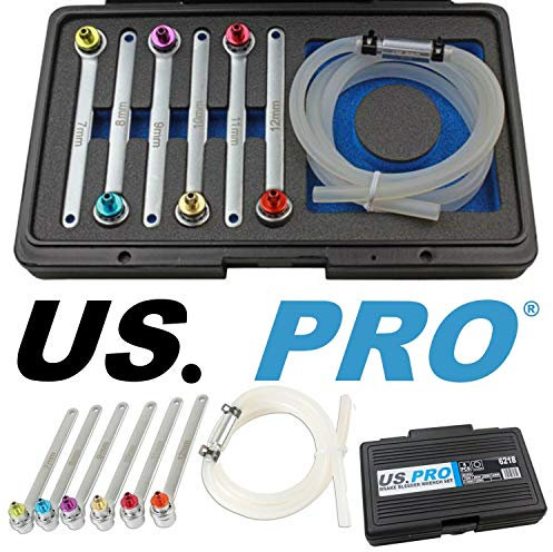 US PRO Tools 6pc Brake Clutch Bleeder Bleed Bleeding Wrench Set 12pt 6218