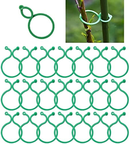 FJD 150Pcs Plant Supports for Outdoor Plants,Tomato Plant Support,Plant Clips for Climbing Plants, Twine Vine Trellis Cage, Vegetable Garden Plant Support Clips Grafting Tools