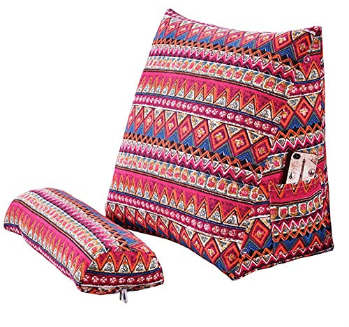 Dreieck-Taille-Kissen-Wurfkissen-Rückenlehne für Bettwattungsbaumwoll-Leinen-Dreieckkissen für Sofa waschbar (Color : I)