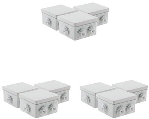 Zenitech-Lot 3 Boîtes étanche carrée 80x80x40 IP 55, Polystyrène, Gris (Lot de 3)