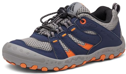 Mishansha Kids Hiking Shoes Girls Boys Toddler Outdoor Sneakers Anti-Collision Trail Running Shoe for Trekking Walking Climbing Grey Size 2.5 Little Kid