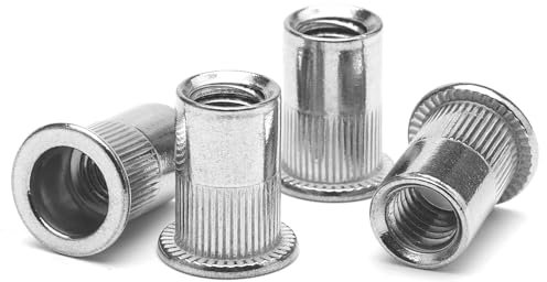 APOMOONS 100 Stück Nietmuttern M8 Edelstahl, Blindnietmuttern M8 Senkkopf-Nietmuttern Flachkopf Edelstahl Befestigung für Metall,Stahl,Glasfaser,Kunststoff