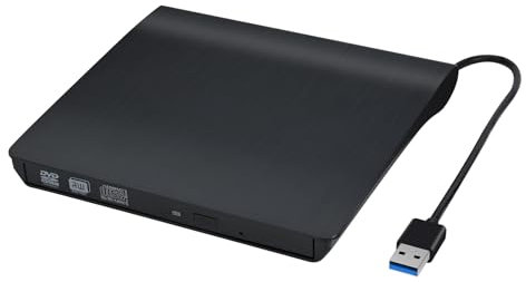 DUTTY Unidad externa de CD/DVD, grabadora de CD portátil USB 3.0 +/- RW CD ROM unidad de DVD externa, adecuada para grabadora de ROM de escritorio portátil, compatible con Windows 7/8/10/11, Linux,