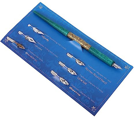 Veemoon 1 Satz Tauchstift aus Holz Zeichnung Tinte Kunst für Schreiben kalligrafie stifte set kalligraphie stifte set Dip-Pen-Zubehör Kalligraphie-Stift-Kit Aluminiumlegierung