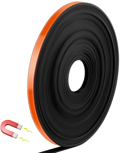 AmazingSpark Magnetic Tape Roll Thin Strips, Orange, 2/5 Inch X 33 Feet