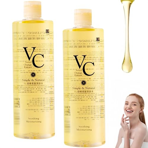 Tónico iluminador intensivo VC, refrescante y calmante, hidratante profundo y rejuvenecedor, tónico hidratante con vitamina C para todo tipo de piel (2 Piezas)