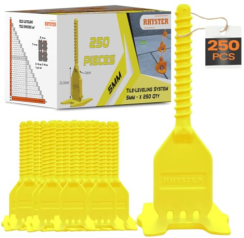 RHYSTER® 250 Crucetas autonivelantes de 5 mm – Sistema de colocación de baldosas | Clips de Alta Resistencia para Juntas Compatible con cuadrantes RHYSTER | Colocación rápida y precisa