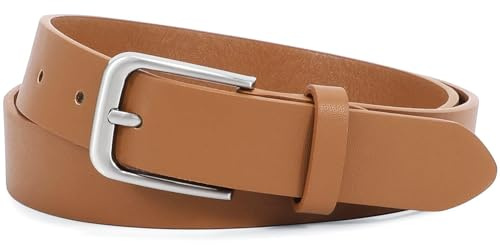 JASGOOD Ceinture Femme Classique Ceinture en Cuir Mode avec Boucle Réglable pour Jeans Pantalons