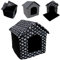 R.G. Hundehaus Hundehütte Hundebett Katzenhöhle Schlafplatz Hundebox Tierhaus Hundekorb (44x38x44 (LxBxH), schwarz mit Pfoten)