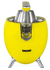 Unold 78132 Zitruspresse Power Juicy Yellow - für große und kleine Zitrusfrüchte, 1100W Motor für perfekte Saft-Ausbeute, Saftstopp-Auslauf, komplett zerlegbar, spülmaschinengeeignet, BPA-frei