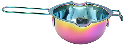 Alvinlite Olla para baño maría con Mango Resistente al Calor para derretir Chocolate, Mantequilla, Velas y jabón, Acero Inoxidable de 400 ml(Color) Olla