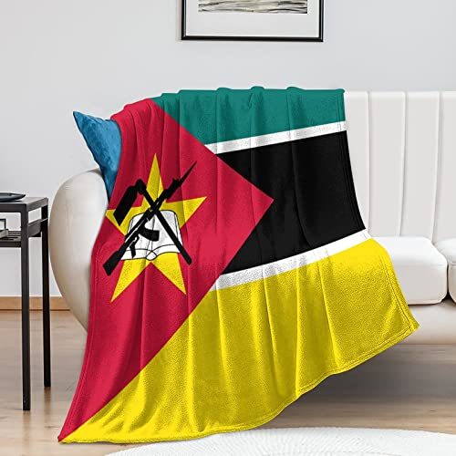 Manta de forro polar con bandera de Mozambique, de 40 x 50 pulgadas, cómoda y minimalista para ropa de cama, sofá y todas las estaciones