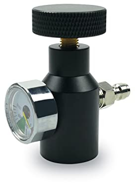 SZRKRLA Paintball Co2 Tank Adapter Compressed Air Fill Station Remote Switch ASA Adapter with 3000psi Gauge Black