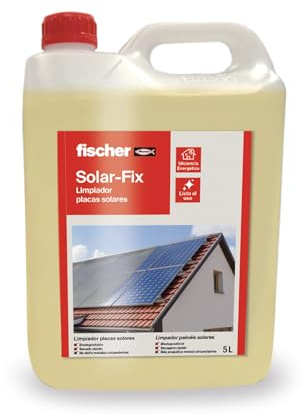 fischer Rengöringsmedel med ytaktiva och luktfria solplattor | Gäller med spruta eller mikrofiberduk | Ränder inte, lämnar inga rester på solplattan | Ingen sköljning behövs (5 liter)
