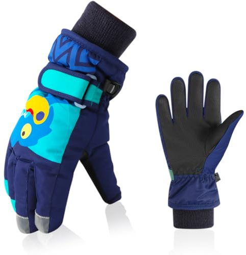 agctrler Kinderhandschuhe 7-9 Jahre Warme wasserdichte Schneehandschuhe Skihandschuhe Kinder Winddicht Handschuhe Winter Jungen und Mädchen, Skifahren,Outdoor-Sport,Reithandschuhe(M)
