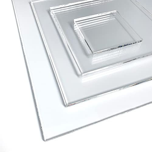 Plaque Verre Acrylique 2 mm. Feuille de verre acrylique transparent. Verre synthétique extrudé. Plaque PMMA XT. - 20 x 20 cm (200 x 200 mm) -
