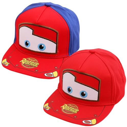 Mccqueen Car Cappello da Baseball per Bambini, 2PCS Auto Cappello con Visiera Cappello da Sole Cappello Baseball Regolabile Animati Cappello Estivo Cappello Sportivo per Bambini 2-8 Anni