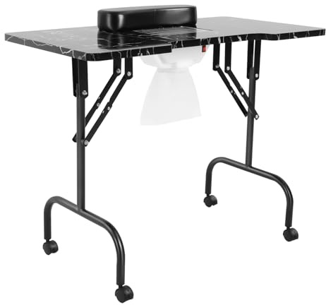TESUGN Fällbart manikyrbord, nagelbord med sugning, bärbart nagelbord, manikyrbord, bärbart manikyrbord, mobila manikyrbord med hjul, skönhetssalong, tekniker, skrivbord