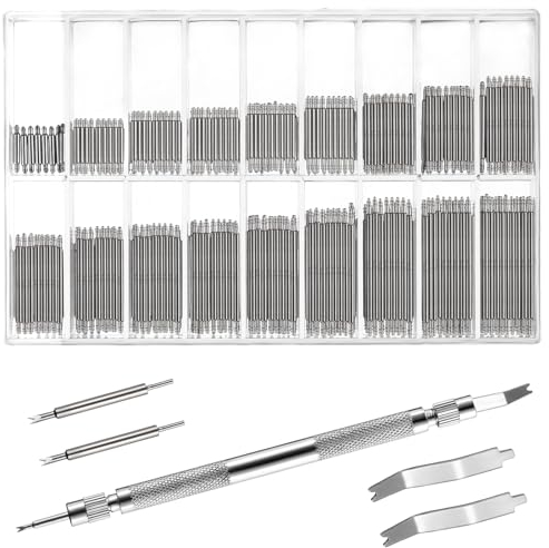Teaaha 144 Stück Federstegwerkzeug Set Uhrenarmband Federstege Edelstahl Uhr Federstifte Uhrenarmband Reparatur Set Uhrenarmband Werkzeug Uhrenarmband Link Pins (8-26 mm)