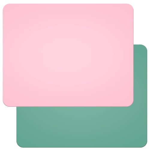 2 Stück Silikonmatte 50x40 cm,Silikonmatte für Epoxidharz, Bastelunterlage,Silikon Bastelmatte,Malunterlage Kinder, Mehrzweck Antihafte Rutschfeste Unterlage,Platzset,Tischmatte,Rosa+Dunkelgrün