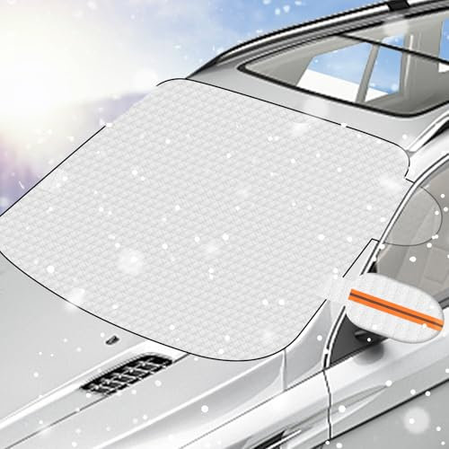 Copri Parabrezza per Auto Inverno, Protezione Parabrezza Antighiaccio ispessito, Antighiaccio, Pioggia, Modello ad aspirazione magnetica113×145CM