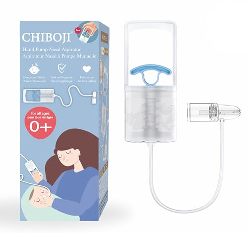 Chiboji Baby näsaspirator – kraftfull handpump nässugare | Booger Sucker med rundat icke-invasivt munstycke | tyst och stark sugförmåga näsrengöring för spädbarn och småbarn, tillverkad i Taiwan