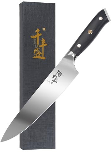 Coltello da cucina, coltello da chef in acciaio ad alto tenore di carbonio da 20 cm, coltello da cucina professionale con manico ergonomico, confezione regalo per la famiglia e il ristorante