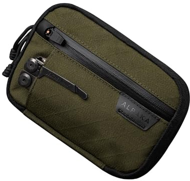 ALPAKA Admin Pouch Pro EDC Pouch Organizer - Small EDC Tool Pocket for Men with YKK Zipper, Weatherproof Tool Sheath for Gears, Electronics, Cables, Travel Accessories, Green-300D