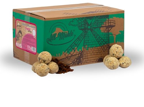 Lyra Pet® 150 Boules de Graisse pour mésanges de la Marque ALB-MÜHLE, aux céréales complètes et aux Fruits, sans Filet