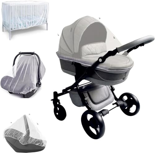 Zanzariera Universale per Passeggino, 4 in 1, Carrozzina e Culla Neonato. Protezione contro zanzare, vespe e altri tipi di Insetti. Lavabile e Traspirante
