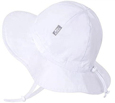 Jan & Jul Sombrero de Sol bebé 100% algodón con protección UV (Talla: 0-6 Meses, Blanco)
