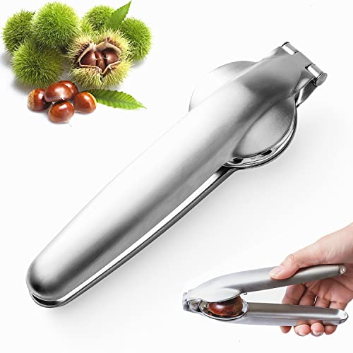 Qinhai Taglia Castagne in Acciaio, Pinza per Castagne, Incidi Schiaccia Castagne, Multifunzione Sbuccia della Apri Pela Castagne, Nut Cracker Sheller Opener Noce, Coltello Castagne, Apricastagn