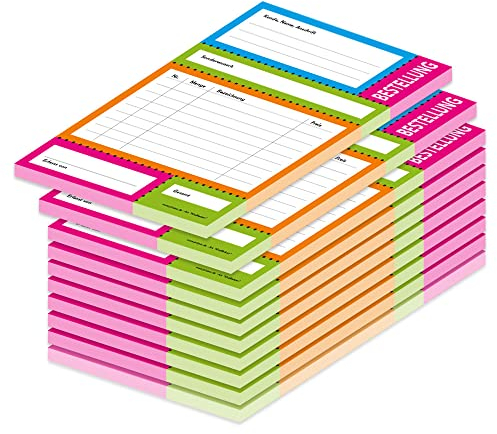 PRICARO Bestellannahmeblock Knallfarben, A5, 10 Stück