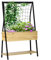 Outsunny Hochbeet mit Rankgitter, Pflanzkasten mit Ablage, Pflanzkübel mit Innenverkleidung aus Vlies, Blumenkasten, für Terrasse, Balkon, Natur, 80 x 30 x 125 cm