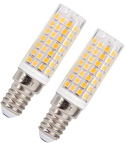 ZSZT Lampadina LED E14 8W (equivalente alogeno 75W), Bianco Caldo 3000K AC220-240V Piccola vite di Edison, Per Lampadario di cristallo, lampadine cappa, 2 Pezzi