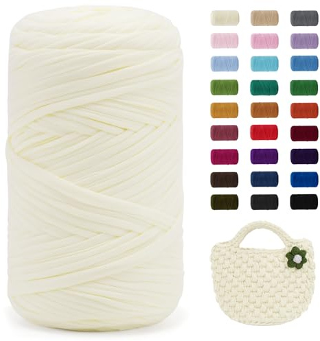 Uiopa Hilo para Tejer a Crochet, 400g/120m Trapillo para Tejer Bolsos, Trapillo Crochet Hilo de Poliéster para DIY y Tejido, Bolso de Mano, Manualidades, Decoración Hogareña