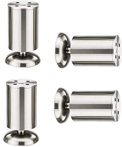 Verstellbare Füße für Möbel, 4 Stück, verstellbare Bettbeine, Stütze, verstellbare Badewannenfüße, runde Möbelbeine für Schrank, Arbeitsplatte, Couchtisch, silber-8 cm (3,1 Zoll) (Silber 8 cm (3,1 Zol