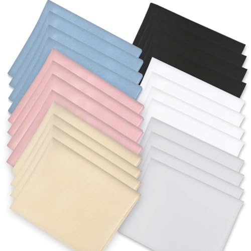 CONLI Paquete de 24 paños de limpieza de microfibra para lentes de 17 x 14 cm, paño de limpieza de gamuza de lujo, limpiador de lentes para limpiar lentes de ojos, suave y sin pelusa