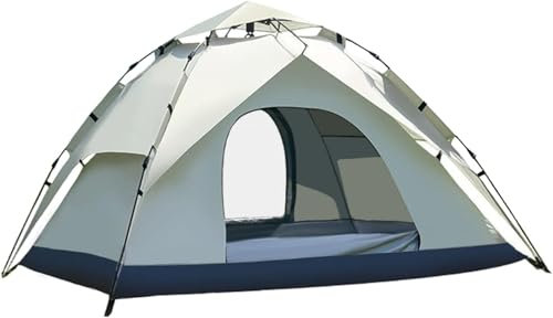 Wurfzelt, 2-Personen-wasserdichtes Wurfzelt, doppelwandiges, winddichtes, wasserdichtes Zelt, Übernachtungszelt, geeignet für Wanderungen und Familienreisen (cremefarben)