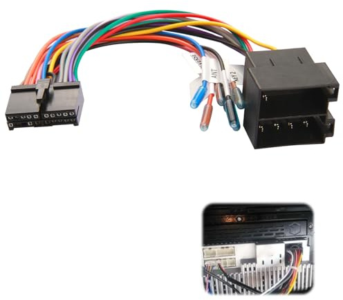 1 adaptador de cable de 20 pines a ISO para radio de coche, repuesto para pantalla DIN de coche, conexión compatible con volante, líneas de control