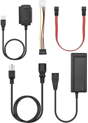 ZHHSUNY SATA/PATA/IDE drive to USB 2.0 adattatore convertitore cavo per HDD SSD 2.5 3.5 con alimentazione di alimentazione esterna