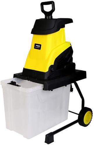 ZHJOPP Cippatrice elettrica da Giardino 2500W, Piccolo biotrituratore Domestico, cippatrice da Giardino e trinciatrice per Lo sfalcio di Prati e Giardini