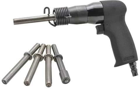 Toplionace Remachadora Neumática Profesional de 4600 Bpm para Remaches Sólidos de Hasta 10mm y Remaches Huecos de 6mm con 5 Boquillas