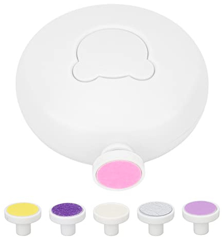HETHLIF Kit Eléctrico de Lima de Uñas para Bebés con 6 Cabezales de Molienda para Bebés (WHITE)