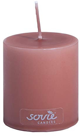 Sovie Candles Stumpenkerze | Dochtkerze Adventskerze Blockkerze | 1 Flachkopfkerze in Kupferrot (Ø50mm x 60mm)