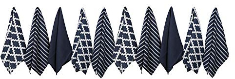 Penguin Home Premium 100% Pure Cotton Tea Towel for Kitchen, Set of 10 Kitchen Towels, Soft & Durable Kitchen Cloths Towel Set, Machine Washable, 65 x 45 cm Colour - Navy