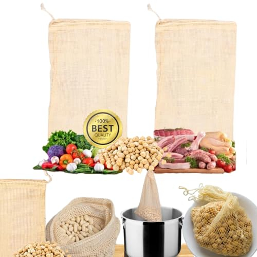 Maname® 2 Mallas Coccion. Redes para cocinar Garbanzos Y Legumbres. 2 Bolsas De 2kg. Amplia Redecilla Para Cocinar Alimentos En Olla A Presion. Perfecta Red Para Cocido,Legumbres, Verduras.