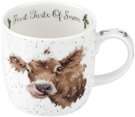 Royal Worcester Wrendale Designs First Taste of Snow Cow Mug