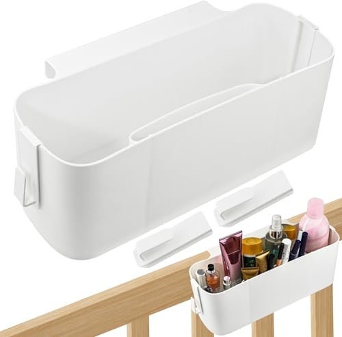 Joyseedi Organizer per letto da appendere con ganci, cestino portaoggetti per dormitorio letto da appendere con 2 ganci rimovibili, borsa per libri e riviste giocattoli